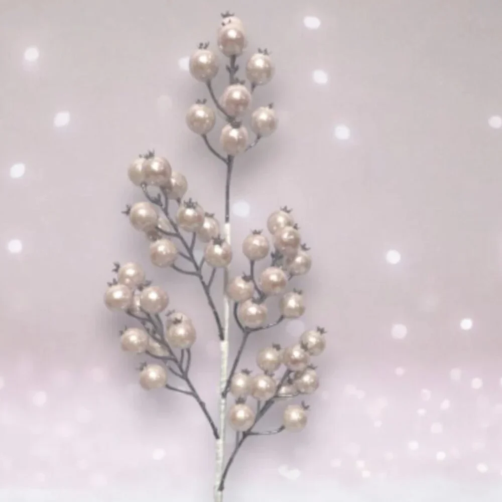 Pink, Blue or Green Christmas Decoration Berry Ball Pick Stem Craft Supplies
